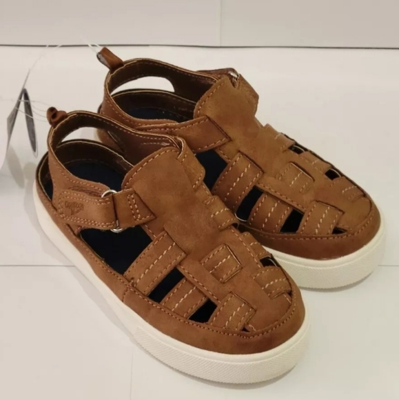 OshKosh B'Gosh Boy's Fisherman Design Cilan‎ Velcro Strap Sandals - Brown - Picture 1 of 5